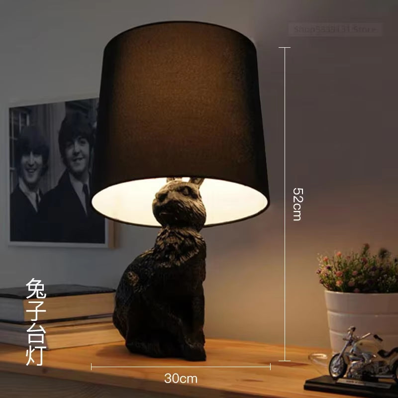 Nordic Animal Puppy LED Table Lamps for Living Room Modern Creative Decorative Bedroom Lamp Industrial Light Fixtures Luminaire