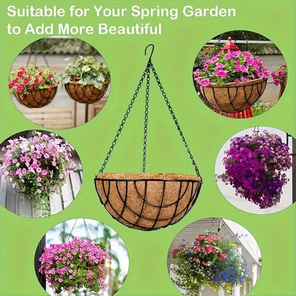 12Inchhanging Basket Flowerpot Coconut Palm Indoor Flowerpot Hanging Basket Flowerpot Hanging Plant Indoor and Outdoor Flowerpot