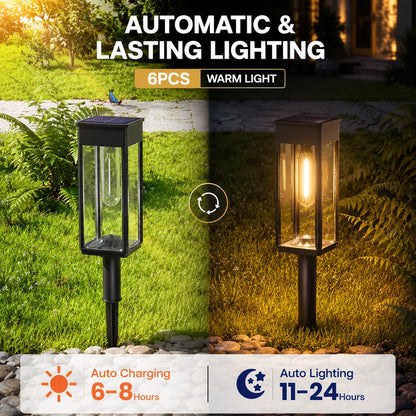 6-Pack Solar Pathway Lights – Outdoor Garden Lighting
