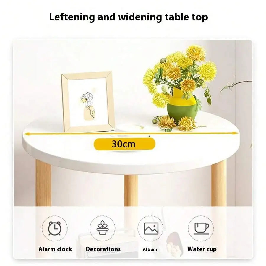 Modern Round Side Table with Storage Shelf