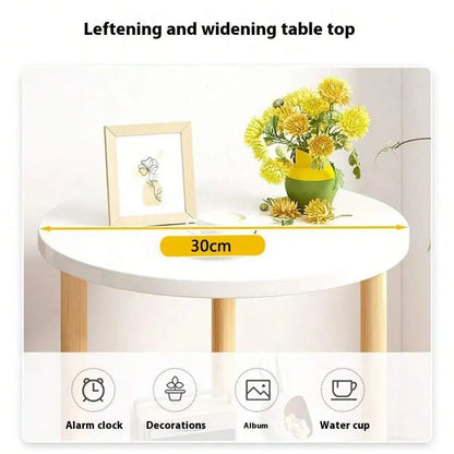 Modern Round Side Table with Storage Shelf