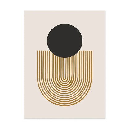 Abstract Geometric Wall Art Canvas Print Set – Modern Minimalist Black & Beige Poster Decor