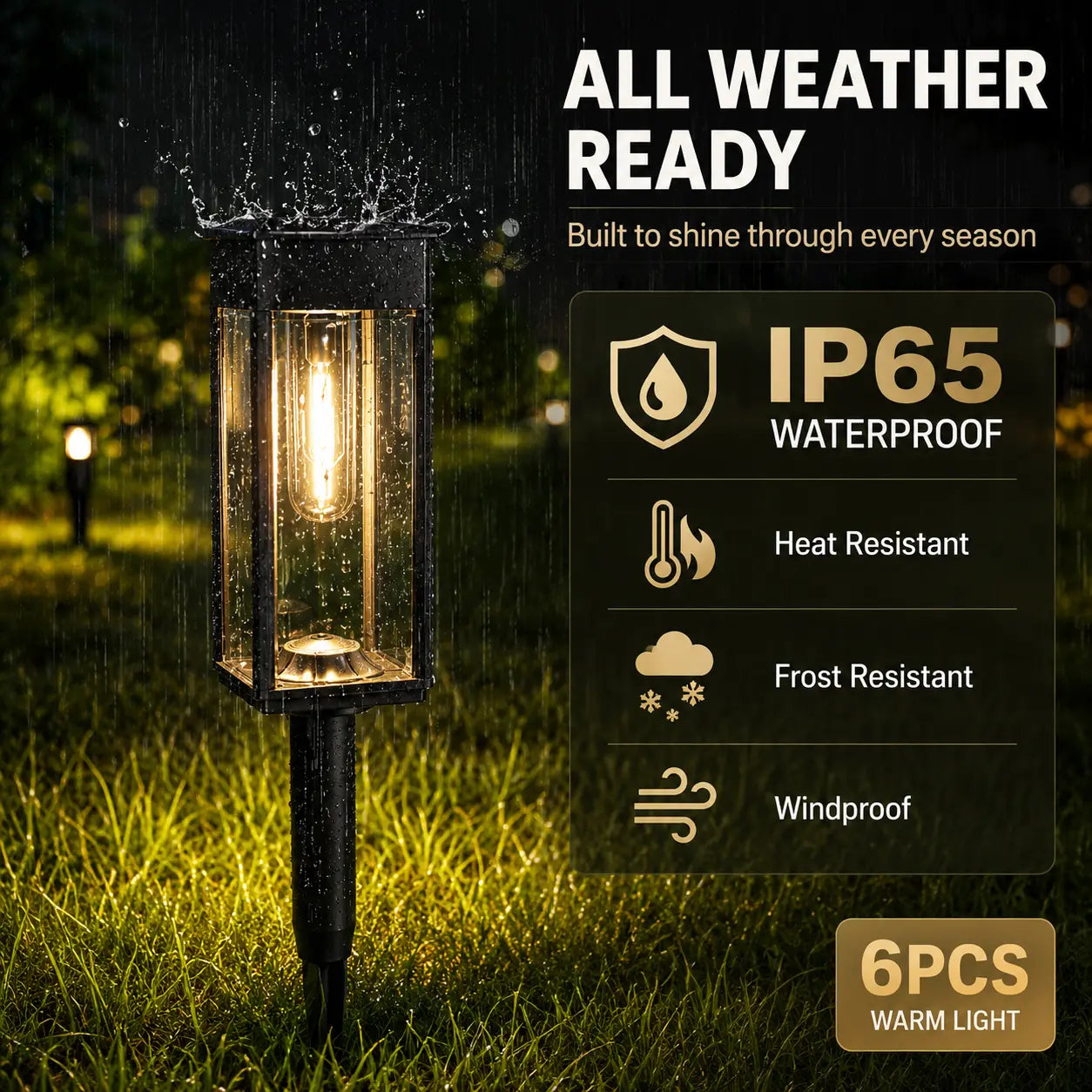 6-Pack Solar Pathway Lights – Outdoor Garden Lighting