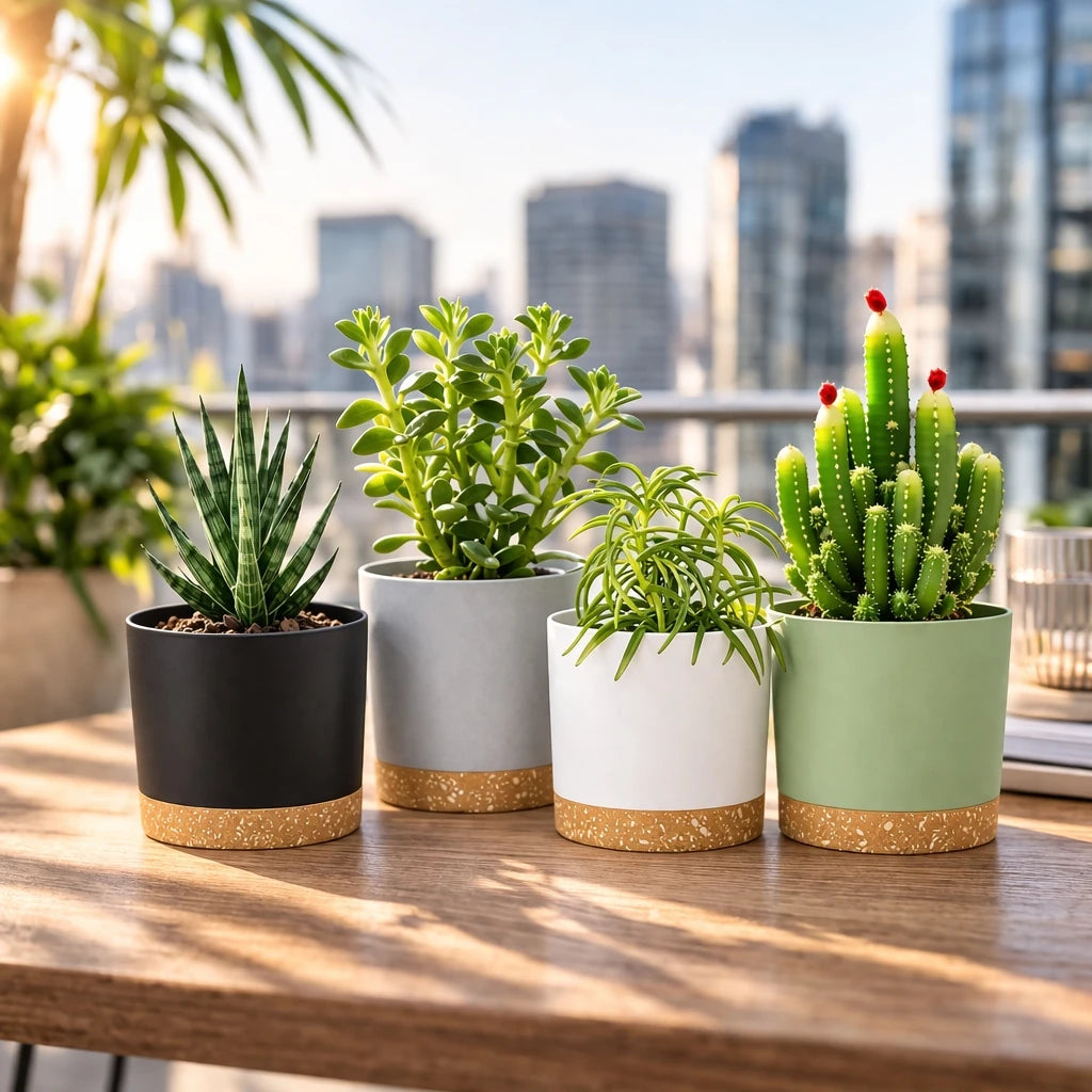 4Pcs Flowerpot 5Inch Removable Bottom round Flower Pot Detachable Bottom Flower Pot Home Supplies Breathable Flower Pot