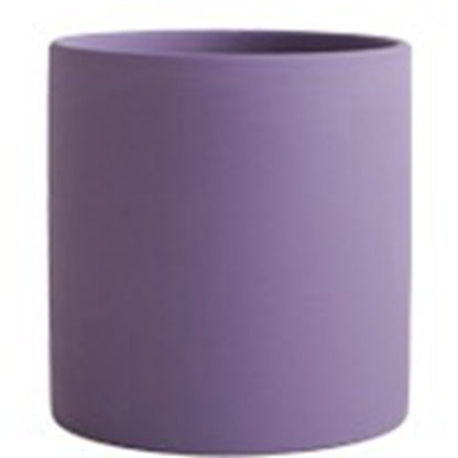 Nordic Industrial Style Colorful Ceramic Flowerpot Succulent Planter Green Plants Cylindrical Shape Flower Pot with Hole Tray