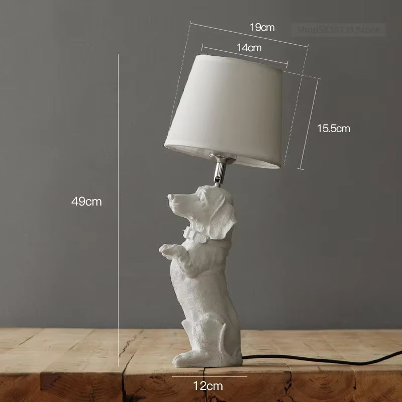 Nordic Animal Puppy LED Table Lamps for Living Room Modern Creative Decorative Bedroom Lamp Industrial Light Fixtures Luminaire