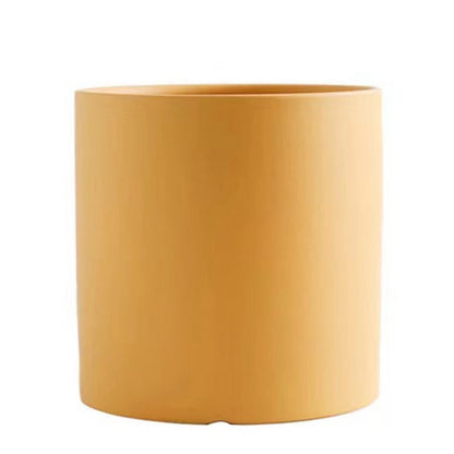 Nordic Industrial Style Colorful Ceramic Flowerpot Succulent Planter Green Plants Cylindrical Shape Flower Pot with Hole Tray