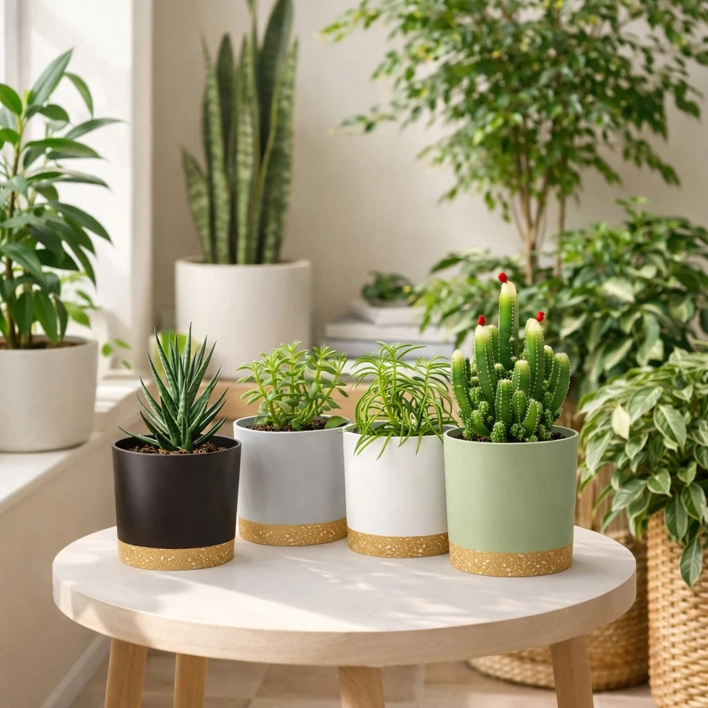 4Pcs Flowerpot 5Inch Removable Bottom round Flower Pot Detachable Bottom Flower Pot Home Supplies Breathable Flower Pot