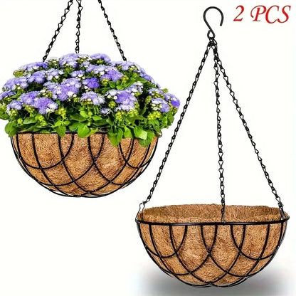 12Inchhanging Basket Flowerpot Coconut Palm Indoor Flowerpot Hanging Basket Flowerpot Hanging Plant Indoor and Outdoor Flowerpot