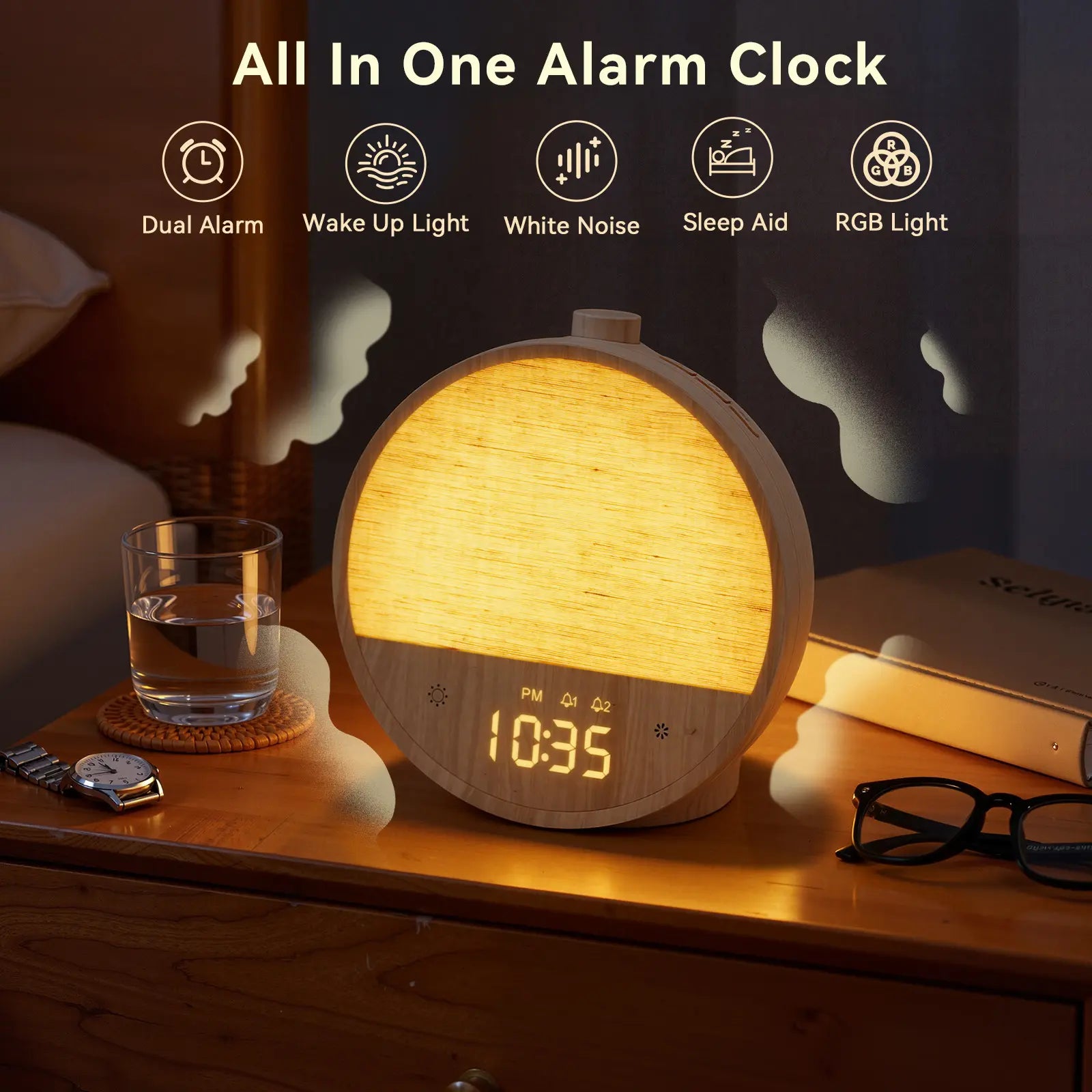Sunrise Alarm Clock with Ambient Light & White Noise