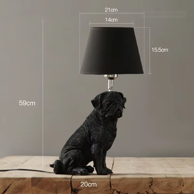 Nordic Animal Puppy LED Table Lamps for Living Room Modern Creative Decorative Bedroom Lamp Industrial Light Fixtures Luminaire