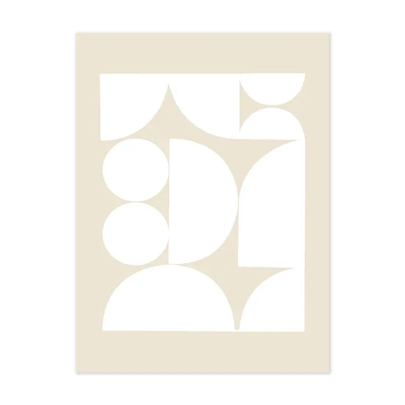 Abstract Geometric Wall Art Canvas Print Set – Modern Minimalist Black & Beige Poster Decor