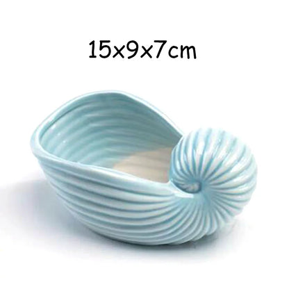 European Style Porcelain Blue Fish Flowerpot - Mini Bonsai Cactus Vase for Home and Garden Decor
