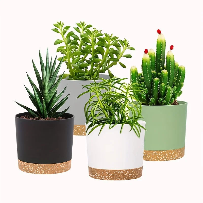 4Pcs Flowerpot 5Inch Removable Bottom round Flower Pot Detachable Bottom Flower Pot Home Supplies Breathable Flower Pot