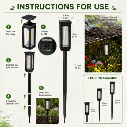 6-Pack Solar Pathway Lights – Outdoor Garden Lighting