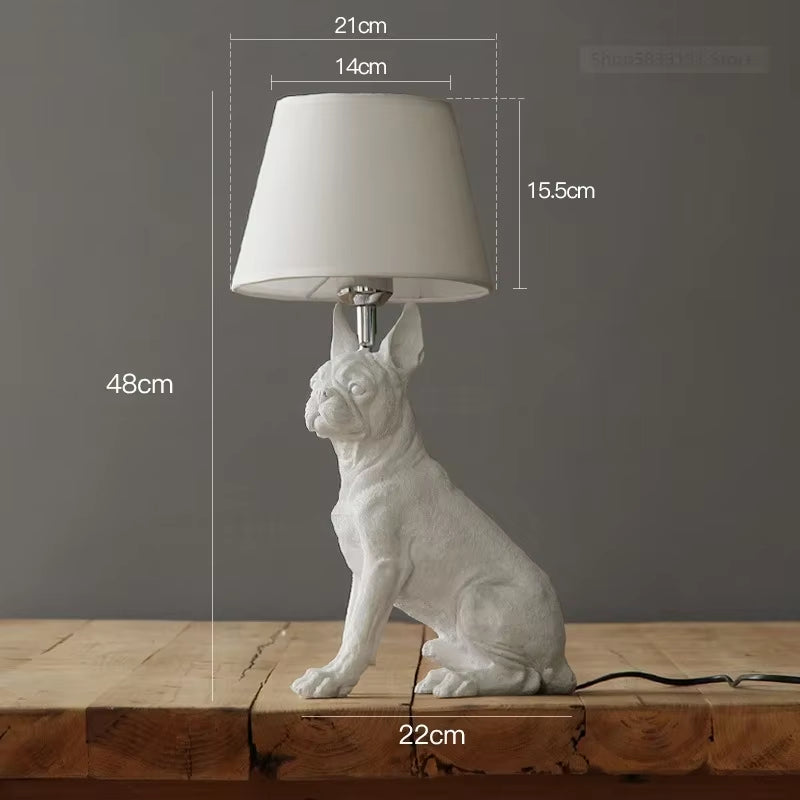 Nordic Animal Puppy LED Table Lamps for Living Room Modern Creative Decorative Bedroom Lamp Industrial Light Fixtures Luminaire