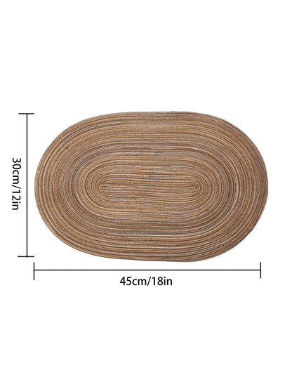 4Pcs/Set Oval Rop Cotton Braided Table Place Mats Braided Coaster Placemas Non-Slip Table Mats for Dining Kitchen Table Washable