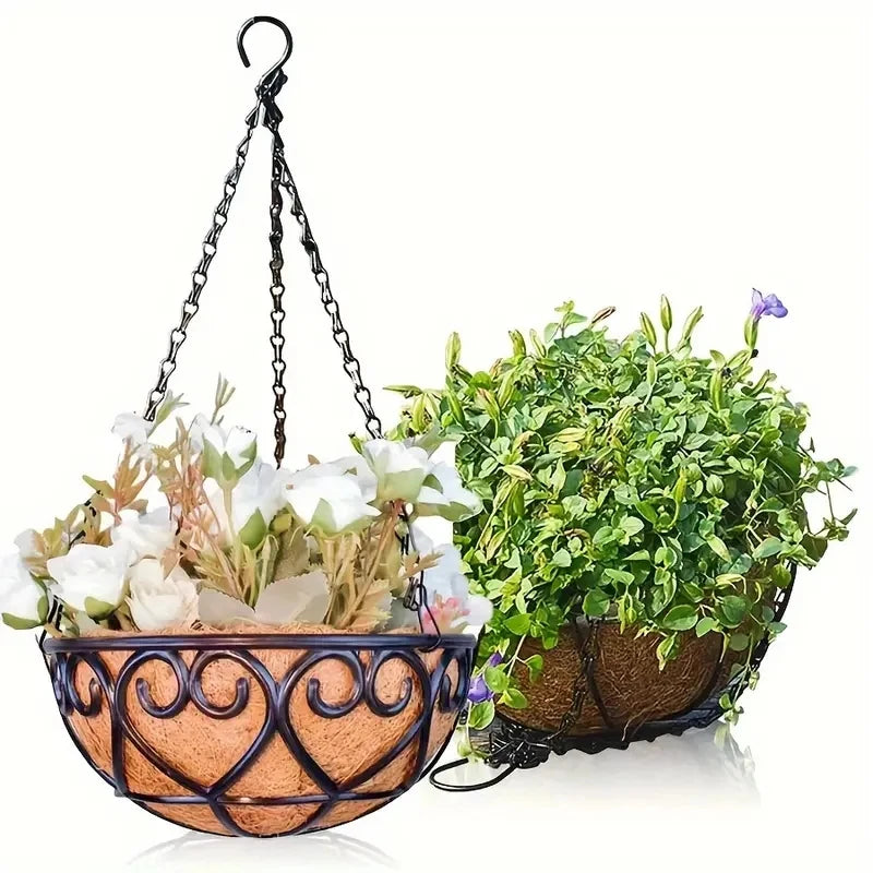12Inchhanging Basket Flowerpot Coconut Palm Indoor Flowerpot Hanging Basket Flowerpot Hanging Plant Indoor and Outdoor Flowerpot