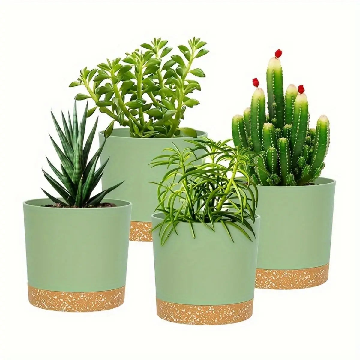4Pcs Flowerpot 5Inch Removable Bottom round Flower Pot Detachable Bottom Flower Pot Home Supplies Breathable Flower Pot