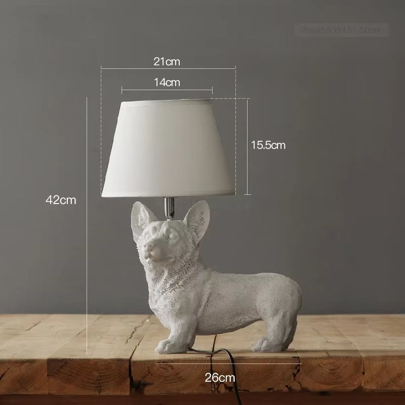 Nordic Animal Puppy LED Table Lamps for Living Room Modern Creative Decorative Bedroom Lamp Industrial Light Fixtures Luminaire