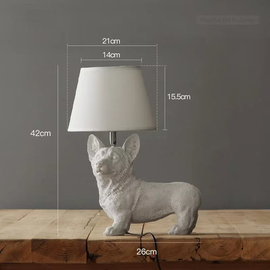 Nordic Animal Puppy LED Table Lamps for Living Room Modern Creative Decorative Bedroom Lamp Industrial Light Fixtures Luminaire
