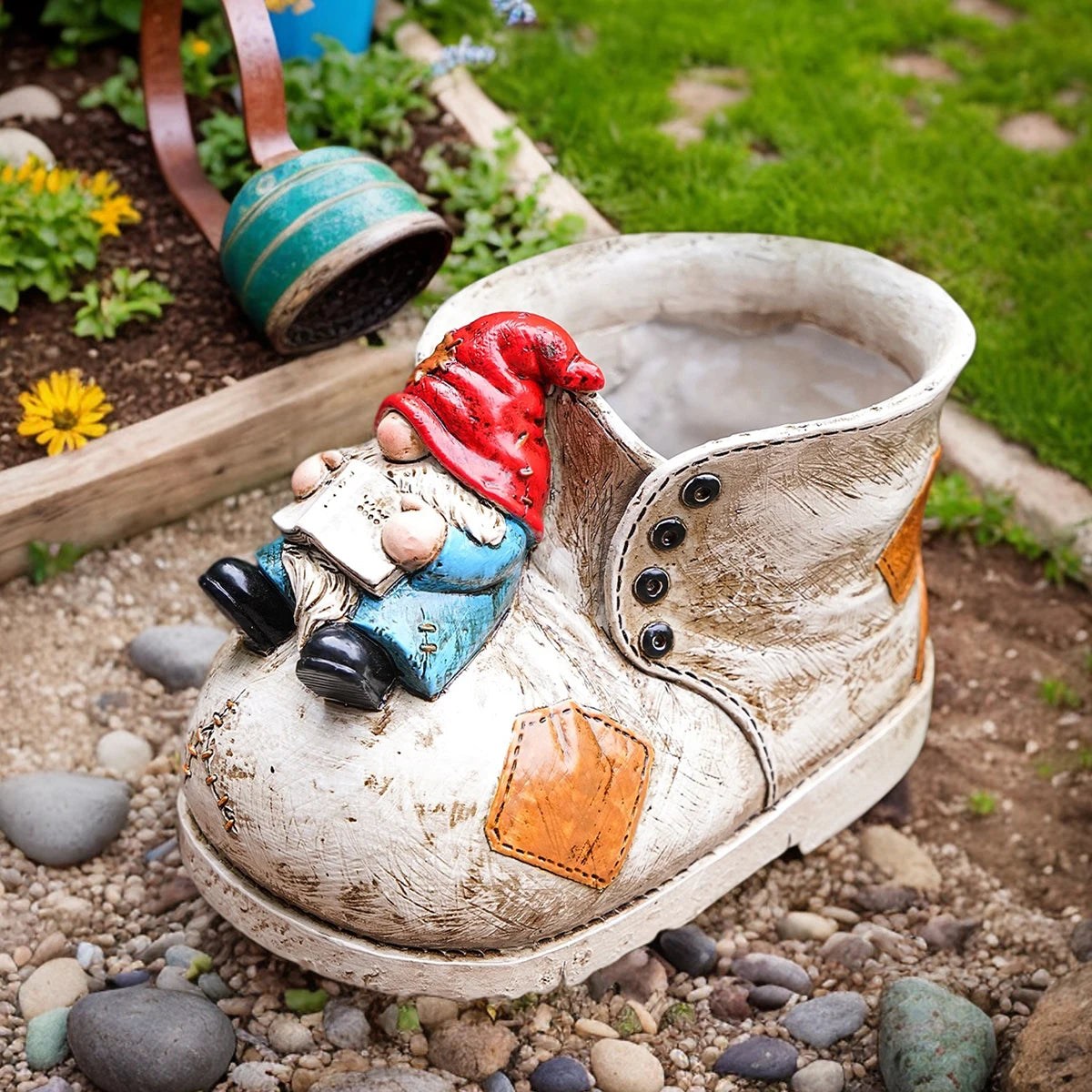 1PC, Boot-Shaped Succulent Vase, Succulent Flowerpot, Hand-Painted Decorative Flowerpot Made of Colorful Resin Material