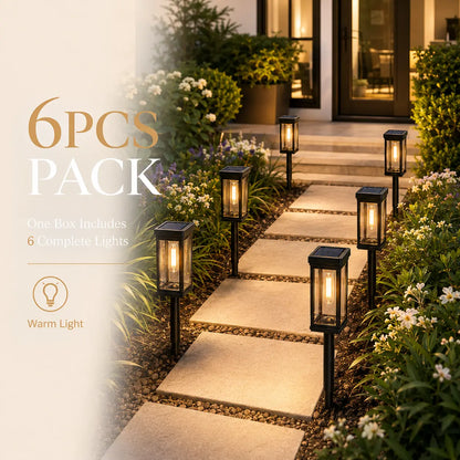 6-Pack Solar Pathway Lights – Outdoor Garden Lighting