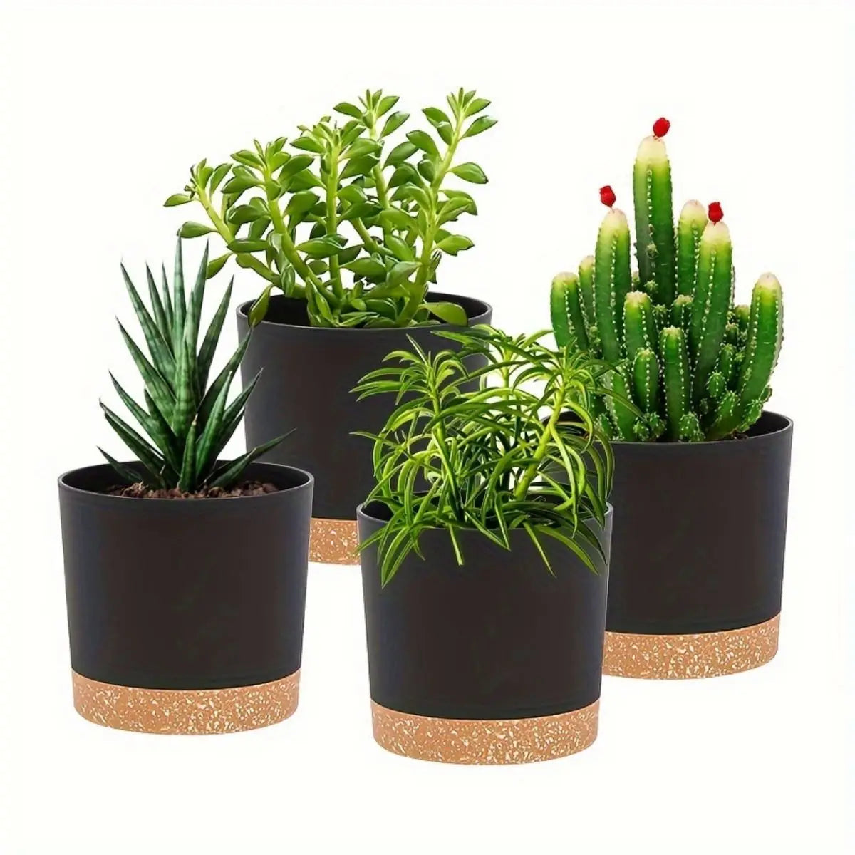 4Pcs Flowerpot 5Inch Removable Bottom round Flower Pot Detachable Bottom Flower Pot Home Supplies Breathable Flower Pot