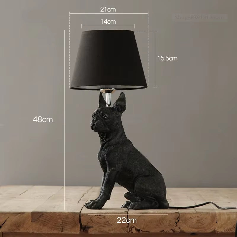 Nordic Animal Puppy LED Table Lamps for Living Room Modern Creative Decorative Bedroom Lamp Industrial Light Fixtures Luminaire
