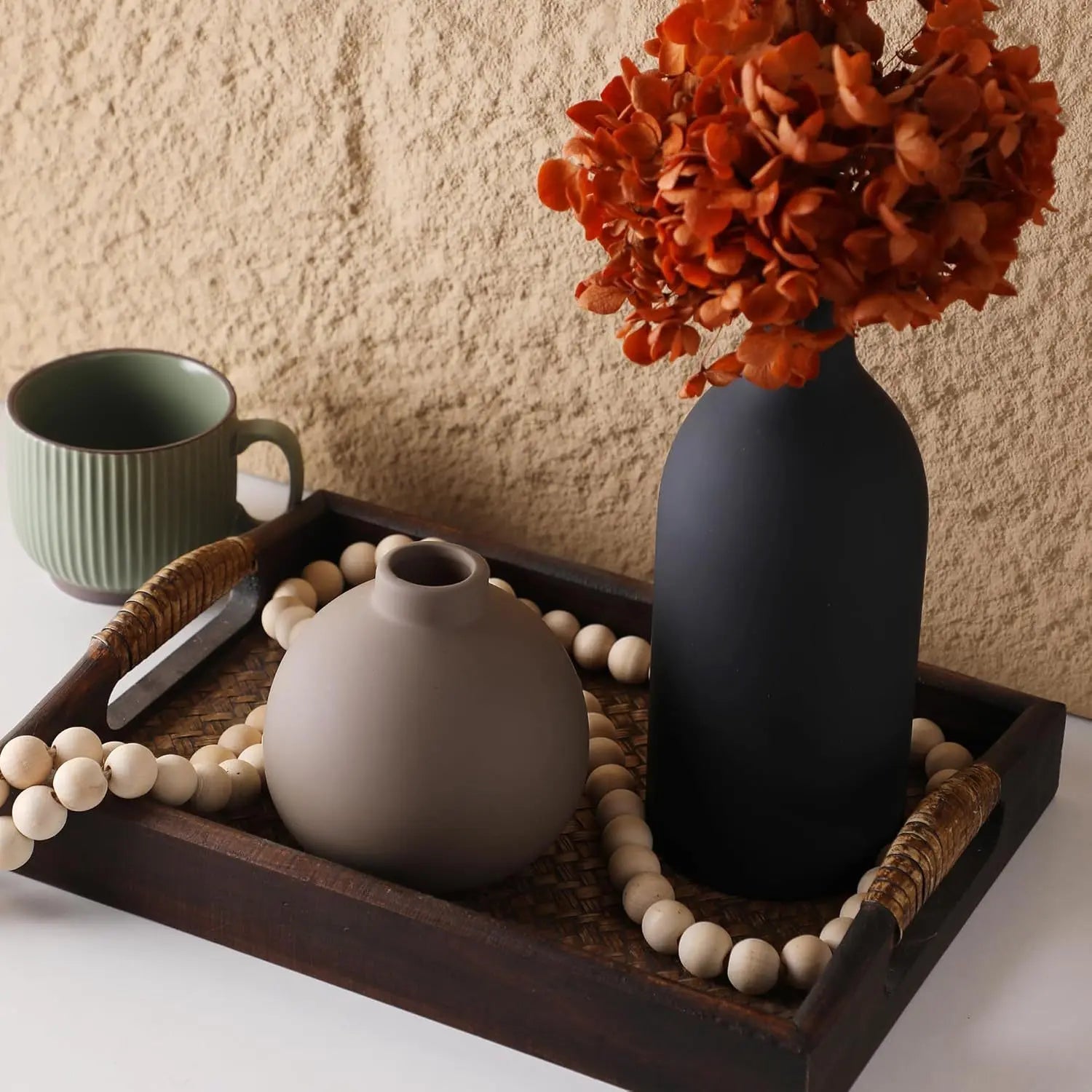 🏺 Modern Ceramic Vase Set – 3 Piece Decorative Collection