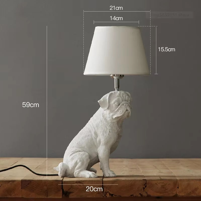 Nordic Animal Puppy LED Table Lamps for Living Room Modern Creative Decorative Bedroom Lamp Industrial Light Fixtures Luminaire