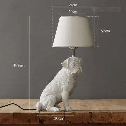 Nordic Animal Puppy LED Table Lamps for Living Room Modern Creative Decorative Bedroom Lamp Industrial Light Fixtures Luminaire
