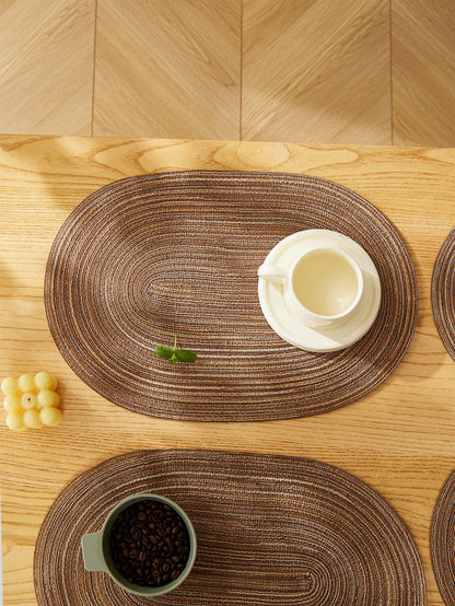 4Pcs/Set Oval Rop Cotton Braided Table Place Mats Braided Coaster Placemas Non-Slip Table Mats for Dining Kitchen Table Washable