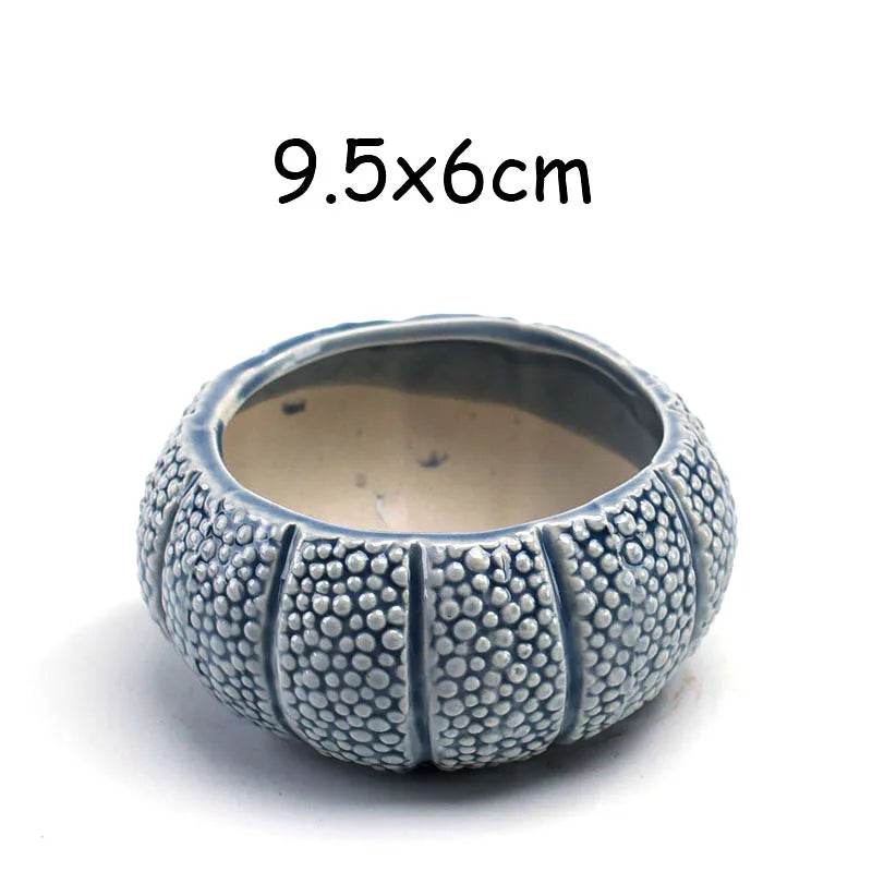 European Style Porcelain Blue Fish Flowerpot - Mini Bonsai Cactus Vase for Home and Garden Decor