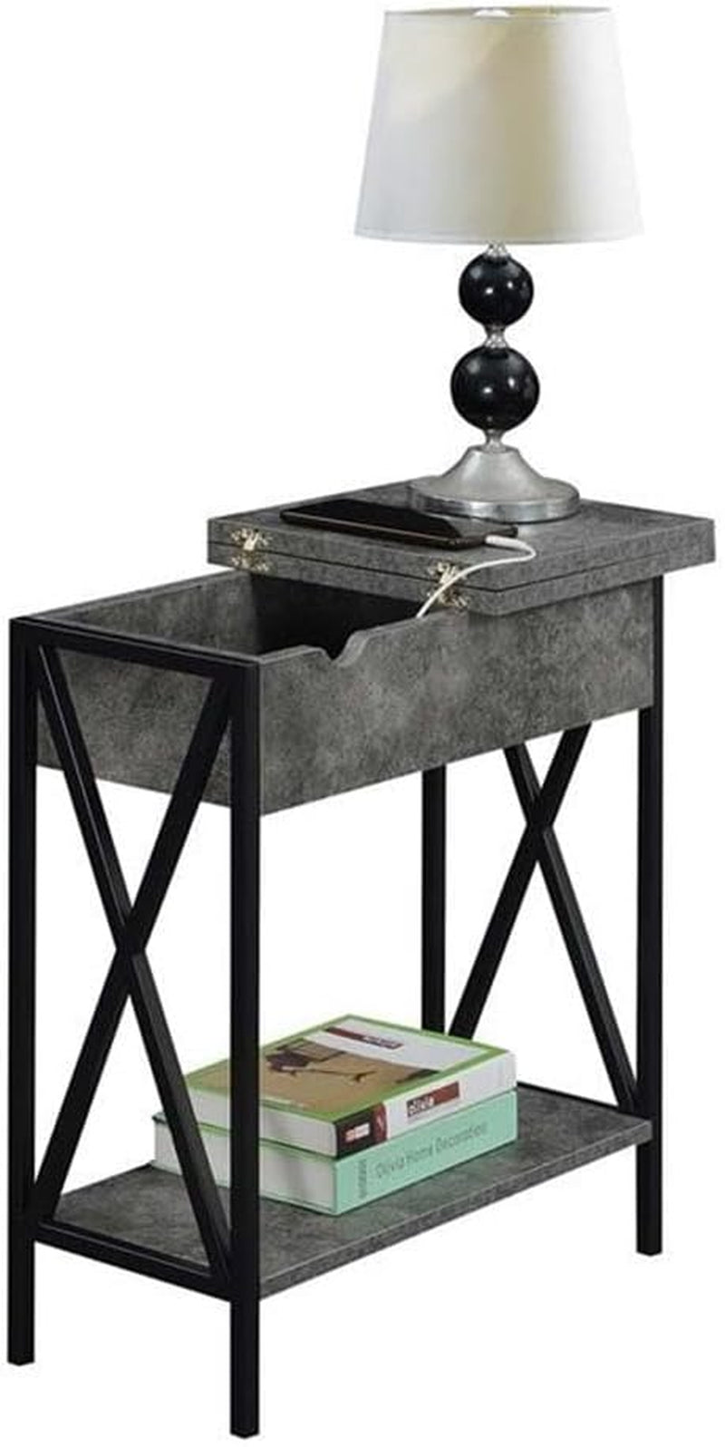 Modern Farmhouse Nightstand with 2 Rattan Drawers