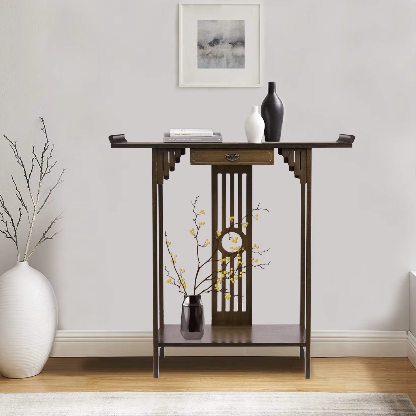 Rustic Entryway Console Table with Drawer