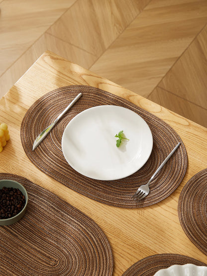 4Pcs/Set Oval Rop Cotton Braided Table Place Mats Braided Coaster Placemas Non-Slip Table Mats for Dining Kitchen Table Washable