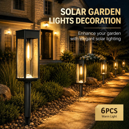 6-Pack Solar Pathway Lights – Outdoor Garden Lighting