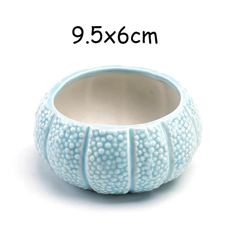 European Style Porcelain Blue Fish Flowerpot - Mini Bonsai Cactus Vase for Home and Garden Decor