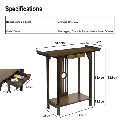 Rustic Entryway Console Table with Drawer