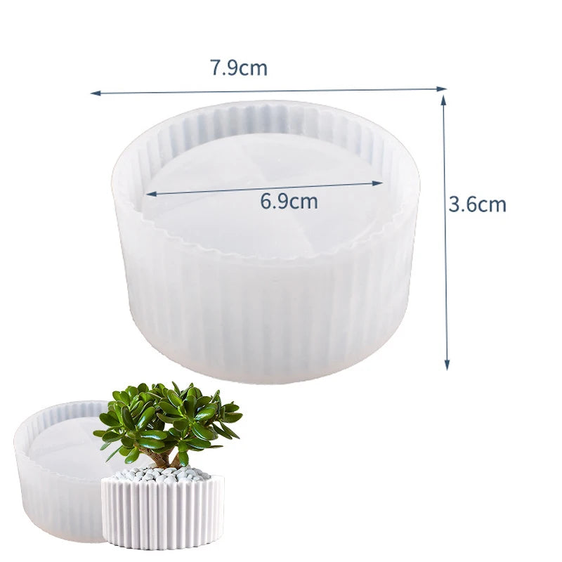 DIY Gardening Flowerpot Silicone Mold Home Gardening Plaster Flowerpot Concrete Candle Jar Jewelry Storage Box Production