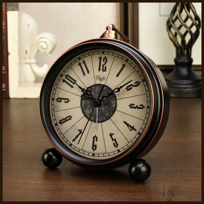 Retro European Pastoral Alarm Clock Creative Student Clock Table American Small Table Clock