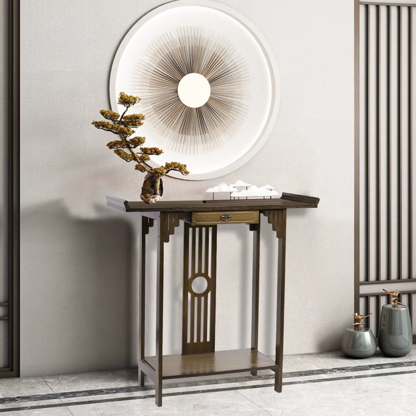 Rustic Entryway Console Table with Drawer