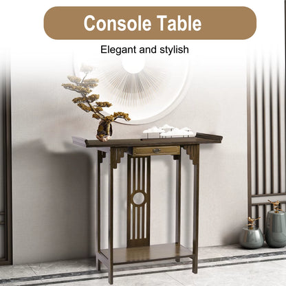 Rustic Entryway Console Table with Drawer
