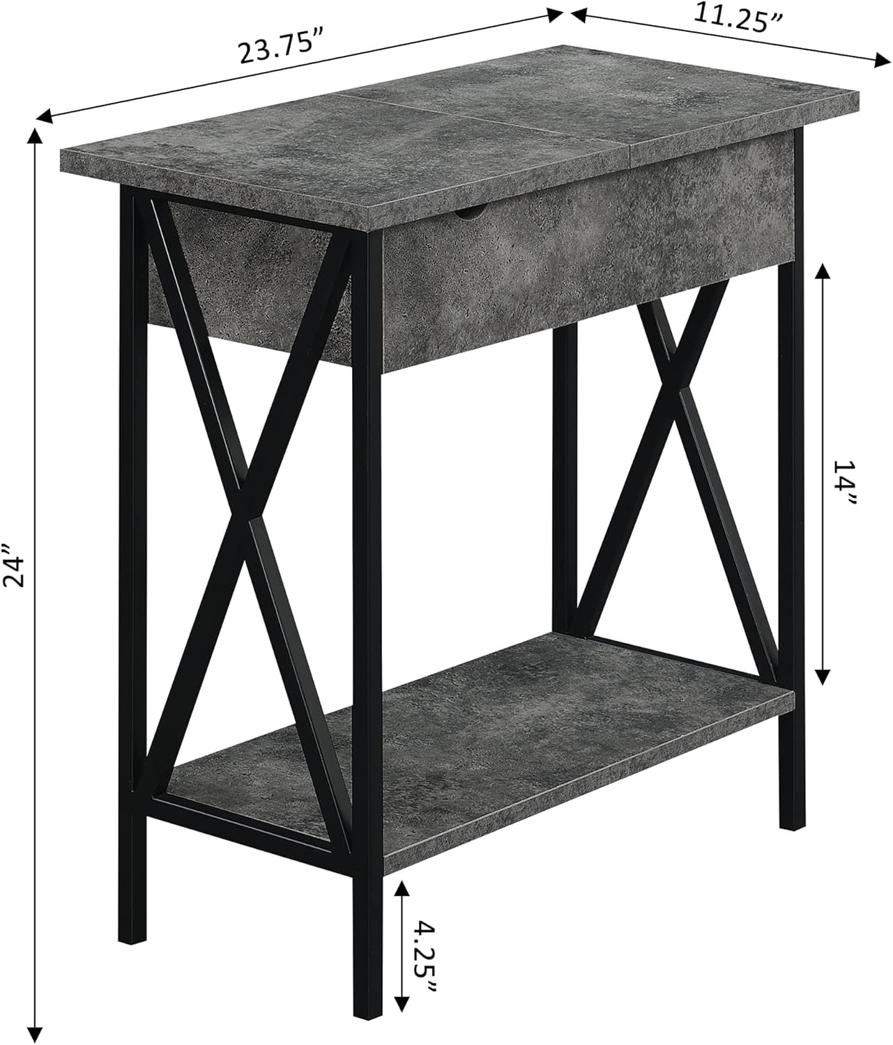 Modern Farmhouse Nightstand with 2 Rattan Drawers