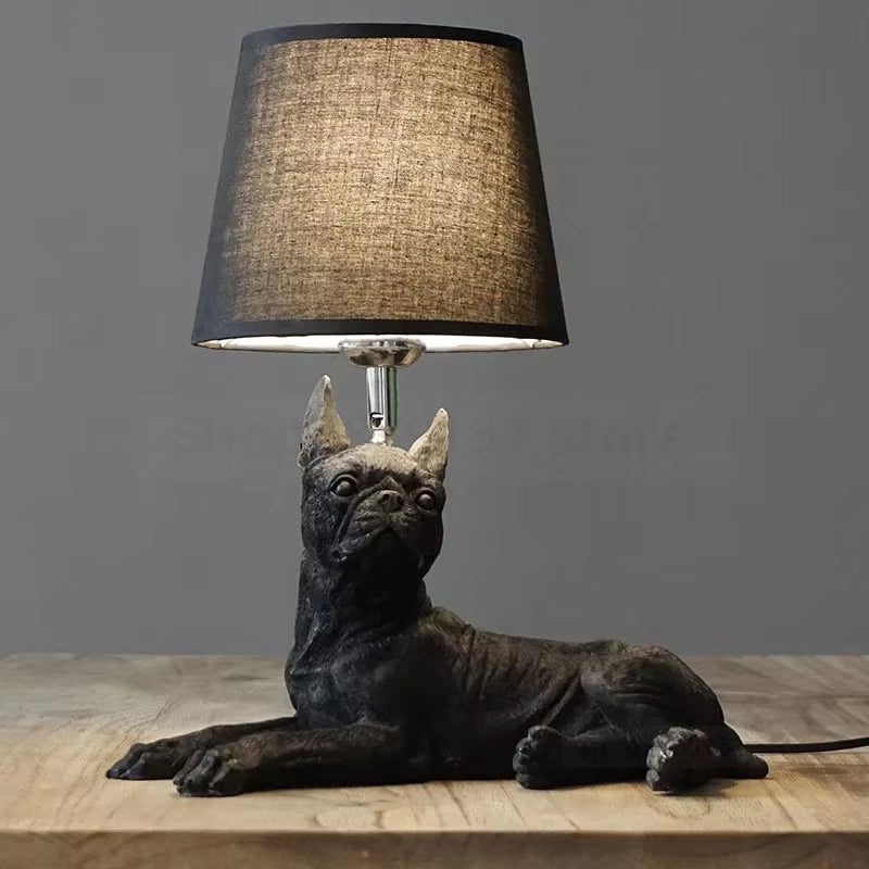 Nordic Animal Puppy LED Table Lamps for Living Room Modern Creative Decorative Bedroom Lamp Industrial Light Fixtures Luminaire