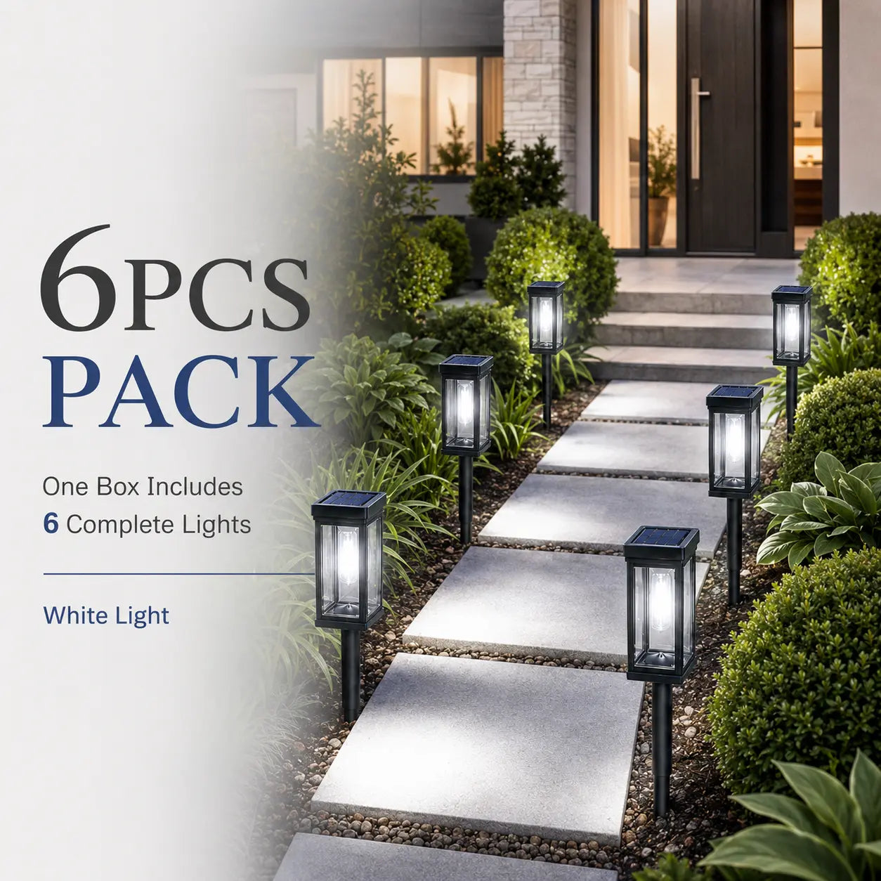 6-Pack Solar Pathway Lights – Outdoor Garden Lighting