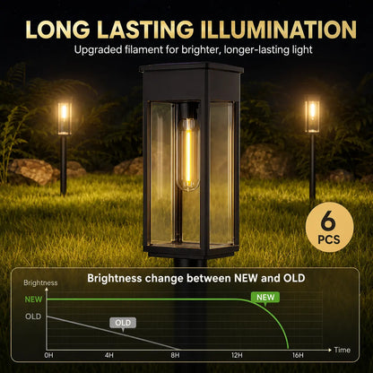6-Pack Solar Pathway Lights – Outdoor Garden Lighting