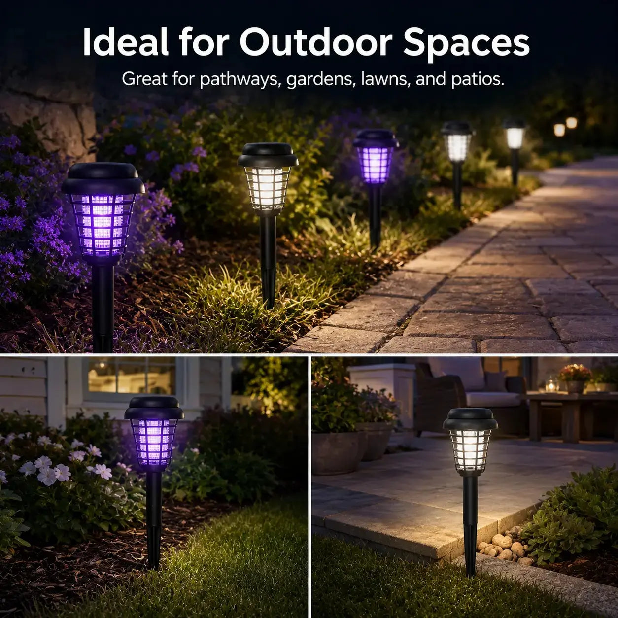 Solar Mosquito Zapper Pathway Light – 2-in-1 UV Bug Killer & LED Garden Lamp