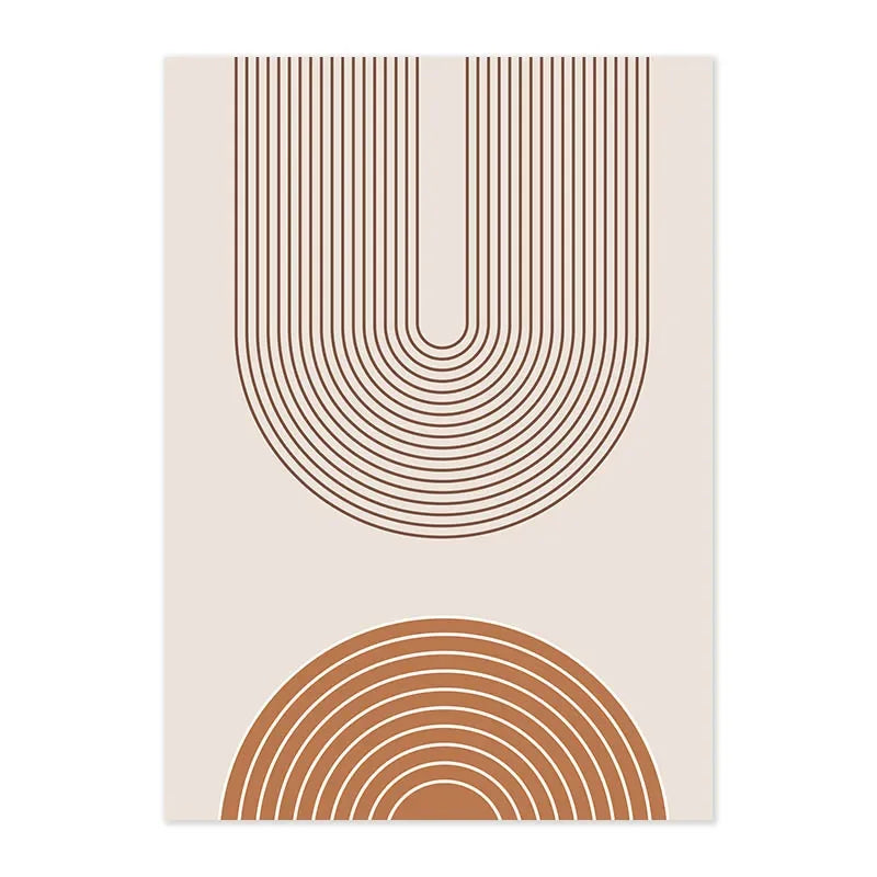 Abstract Geometric Wall Art Canvas Print Set – Modern Minimalist Black & Beige Poster Decor